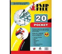 Kangaroo Flip File A4 20 pocket