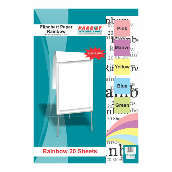 Parrot Flipchart Rainbow Paper 20 sheets 860*610mm