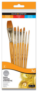 Daler Rowney Simply Acrylic Golden Taklon Synthetic Paintbrush 7 Piece Set