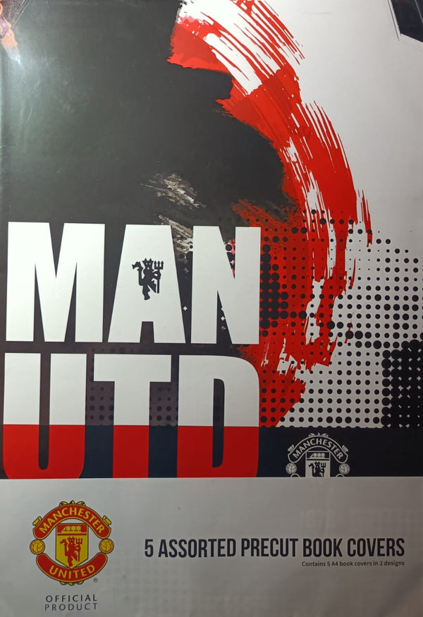 Manchester United A4 Pre-Cut Book Covers Pack 5