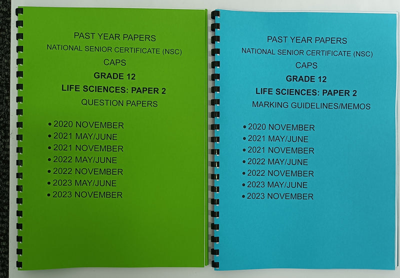 Grade 12 Life Sciences Paper 2 Question Papers and Memos/Answers 4 Year Pack (2020-2023)