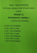 Grade 12 Geography Paper 1 Questions Papers and Memos/Answers 5 Year Pack (2020-2024)