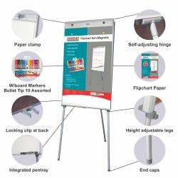 Flipchart Non-Magnetic Standard (1000*640mm with Accessories)