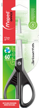 Maped Scissors 17cm Essential Green Black Handle