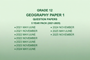 Green Geography Paper 1 Question Papers cover