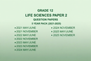 Green Grade 12 Life Sciences Paper 2 Question Papers 5 Year Pack 2021-2025