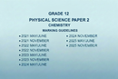 Blue Grade 12 Physical Science Paper 2 Chemistry Marking Guidelines 5 Year Pack 2021-2025
