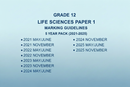 Blue Grade 12 Life Sciences Paper 1 Marking Guidelines 5 Year Pack 2021-2025