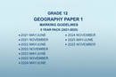 Blue Grade 12 Geography Paper 1 Marking Guidelines 5 Year Pack 2021-2025
