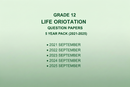 Green Grade 12 Life Orientation Question Papers, one September paper per year from 2021 to 2025
