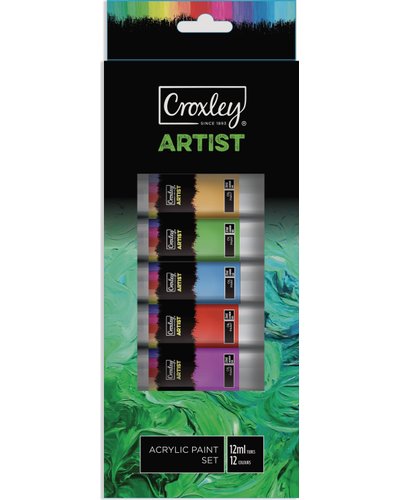 Croxley Artist Acrylic Paint Set 12 x 12ml