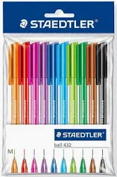 Staedtler 432 assorted colour Ballpoint Pens (Set of 10)