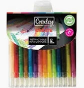 Croxley Create Retractable Wax Crayons Wallet 12's