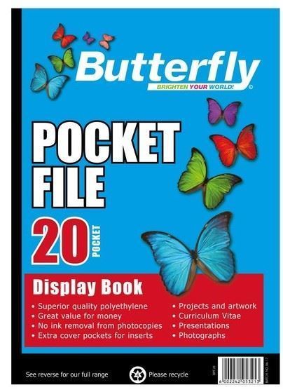 Butterfly A4 20 pocket flip file