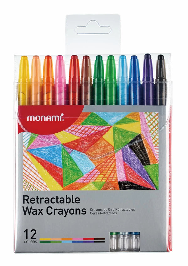 Monami Retractable Wax Crayons 12's