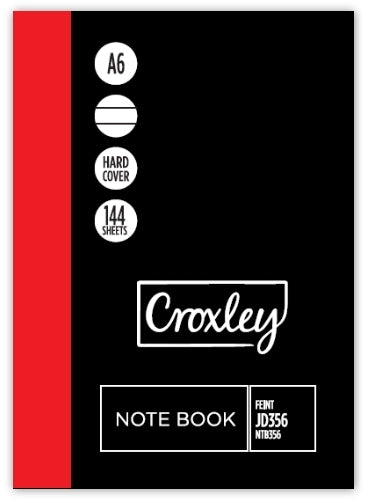 Croxley A6 144 Page Note Book Hard Cover