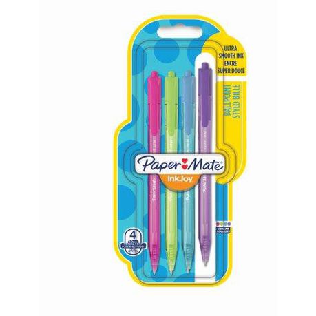 Paper Mate Inkjoy 100 Retractable Ball Pen Assorted Fun Design set of 4