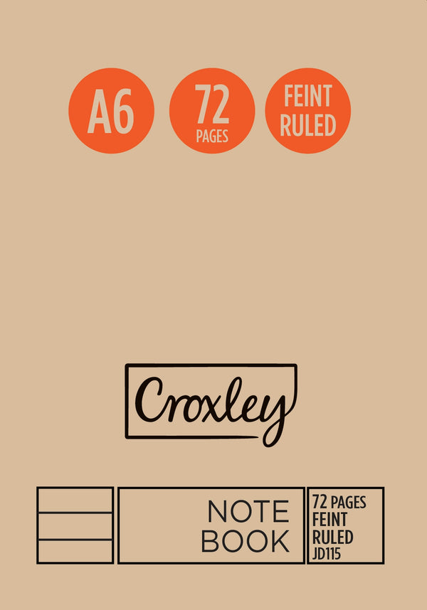 Croxley A6 72pg Feint Ruled Note Book JD115