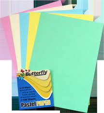 Butterfly A4 Mixed Pastel Paper pack of 100, 80gsm