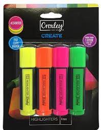 Croxley Create Highlighters 4 Pack