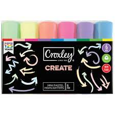 Croxley Create Mini Pastel Highlighters box of 6