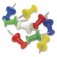 Push pin assorted colours (40 in box)