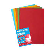 Butterfly A4 Bright Boards 50 Sheets 160gsm