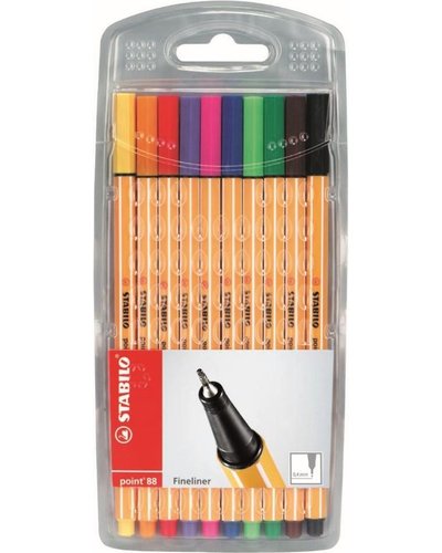 Stabilo Point 88 Fineliners Wallet 10 Assorted