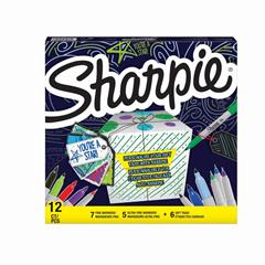Sharpie Permanent Marker: Assorted Mixed Gift Pack 12'S + 6 FREE Gift Tags